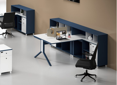Desk Shelf Double Workstation Office Furnishings Furniture